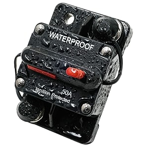 made circuit breaker for boat trolling with manual reset surface mountwater proof ip6712v- 48v dc
