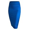 Made By Johnny Women's Premium Scuba Stretch High Waist Pencil Skirt Below Knee for Office Wear