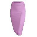 Made By Johnny Women's Premium Scuba Stretch High Waist Pencil Skirt Below Knee for Office Wear