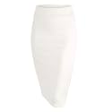 Made By Johnny Women's Premium Scuba Stretch High Waist Pencil Skirt Below Knee for Office Wear