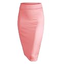 Made By Johnny Women's Premium Scuba Stretch High Waist Pencil Skirt Below Knee for Office Wear