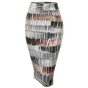 Made By Johnny Women's Premium Scuba Stretch High Waist Pencil Skirt Below Knee for Office Wear