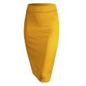 Made By Johnny Women's Premium Scuba Stretch High Waist Pencil Skirt Below Knee for Office Wear