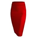 Made By Johnny Women's Premium Scuba Stretch High Waist Pencil Skirt Below Knee for Office Wear