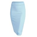 Made By Johnny Women's Premium Scuba Stretch High Waist Pencil Skirt Below Knee for Office Wear