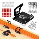 [Made in the UK] 30-Pack Adjustable Elastic Self-Adhesive Cable Tidy Clips, Cable Management Organiser for Office, Home, Under Desk, Behind TV, Charging Phone, Laptop, PC, HDMI, USB (BLACK)