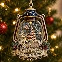 [Made in USA] Personalized 250th Anniversary USA Flat Acrylic Christmas Ornament, Custom Family Name Patriotic Lantern Ornament, 1776-2026 250 Years of Freedom Holiday Keepsake Gift