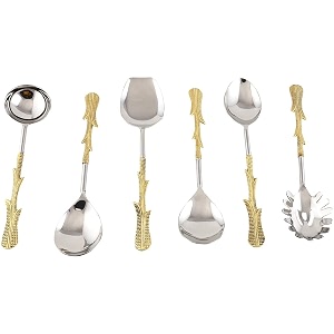 made for you guitar style serving spoons set in stainless steel set of 6 serving spoons 15 centimeters