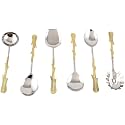 Made for you Guitar Style Serving Spoons Set In Stainless Steel (Set Of 6 Serving Spoons), 15 Centimeters
