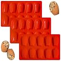 Madeleine Pans for Baking, Regular Size 10-Cavity Shell Shape Madeleine Mold Cake Pans, 3Pcs Silicone Madeleine Chocolate Cookies Trays for Baking(Regular(10-Cavity))