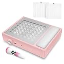 Madenia Powerful Nail Dust Collector - Brushless Quiet Vacuum Suction Fan Extractor with Hand Pillow 2 Filters 1 Brush, Nail Dust Cleaner Machine for Acrylic Gel Nail Polishing Nail Tech Use, Pink