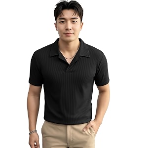 madfrog Mens Solid Polo Neck Half Sleeve