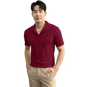 madfrog Mens Solid Polo Neck Half Sleeve