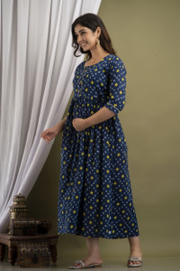 Madfury Women Printed Anarkali Kurta