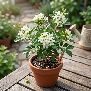 madhukamini live plant in pot  fragrant flowering plant  pack of 1