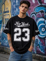 Madilyn Printed Men Round Neck Black T-Shirt