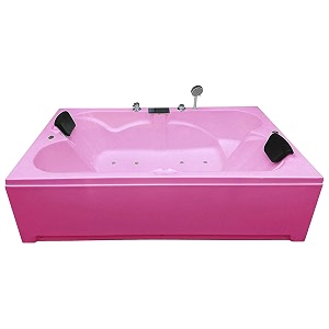 madonna amazon 6 feet acrylic bathtub with bubble bath and filler system - pink