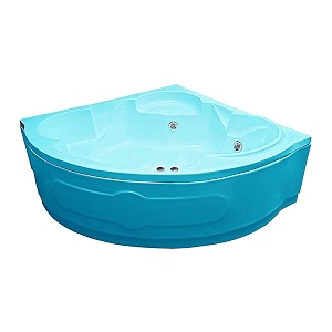 madonna ambassador 5 feet acrylic corner whirlpool bathtub - cyan blue
