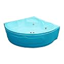 MADONNA Ambassador 5 Feet Acrylic Corner Whirlpool Bathtub - Cyan Blue