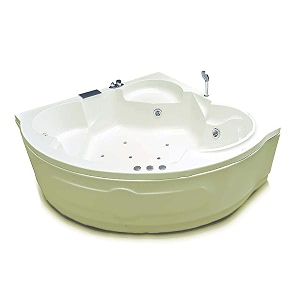 madonna ambassador 5 feet corner acrylic bathtub with whirlpool massage bubble bath back massager and filler system ivory