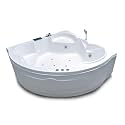 MADONNA Ambassador 5 Feet Corner Acrylic Bathtub with Whirlpool Massage, Bubble Bath, Back Massager and Filler System White