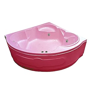 madonna ambassador 5 ft acrylic corner whirlpool bathtub - pink