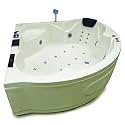 Madonna Ambassador 5 ft. Fully Loaded Combi-Massage Corner Bathtub with Online Heater, Underwater LED lights, Audio System and Digital Control Panel - Ivory