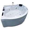 Madonna Ambassador 5 ft. Fully Loaded Combi-Massage Corner Bathtub with Online Heater, Underwater LED lights, Audio System and Digital Control Panel - White