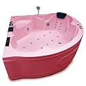 Madonna Ambassador 5 ft. Fully Loaded Combi-Massage Corner Bathtub with Online Heater, Underwater LED lights, Audio System and Digital Control Panel - Pink