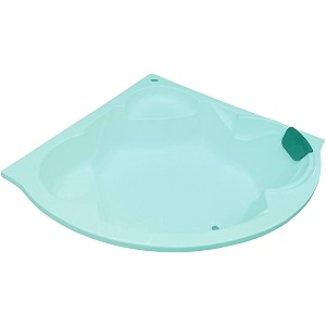 madonna ambassador acrylic 5 feet corner fixed bathtub for adults - cyan blue
