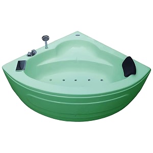 madonna the babe 4 feet acrylic corner bathtub with bubble bath and filler system - green