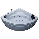 MADONNA The Babe 4 Feet Corner Acrylic Bathtub with Whirlpool Massage, Bubble Bath and Filler System - White
