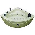 Madonna The Babe 4 Feet Corner Bathtub with Whirlpool, Bubble and Back Massage, Filler Set and Online Heater with Digital Control Panel - Ivory