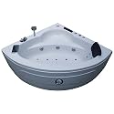 Madonna The Babe 4 Feet Corner Bathtub with Whirlpool, Bubble and Back Massage, Filler Set and Online Heater with Digital Control Panel - White