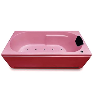 madonna divine 55 feet acrylic rectangular bathtub with bubble bath and front panel - pink