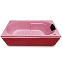 MADONNA Divine 5.5 Feet Acrylic Rectangular Bathtub with Bubble Bath and Front Panel - Pink