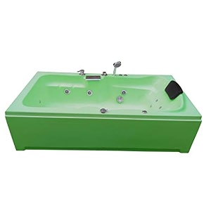 madonna elegant 6 ft acrylic bath tub with whirlpool massage bubble bath back massager and filler system - green