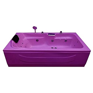 madonna elegant 6 ft acrylic bath tub with whirlpool massage bubble bath back massager and filler system - magenta