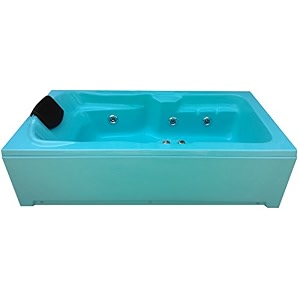 madonna elegant 6 ft acrylic bath tub with whirlpool massage system - cyan blue