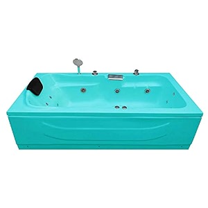 madonna elegant 6 ft acrylic bath tub with whirlpool massage bubble bath back massager and filler system - cyan blue