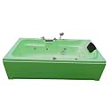 MADONNA Elegant 6 ft Acrylic Bath Tub with Whirlpool Massage, Bubble Bath, Back Massager and Filler System - Green