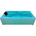 MADONNA Elegant 6 ft Acrylic Bath Tub with Whirlpool Massage System - Cyan Blue