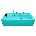 MADONNA Elegant 6 ft Acrylic Bath Tub with Whirlpool Massage, Bubble Bath, Back Massager and Filler System - Cyan Blue
