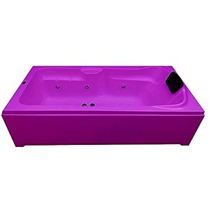 madonna elegant 6 ft acrylic massage bath tub with whirlpool massage system - magenta