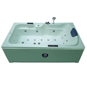 madonna elegant 6 ft fully loaded combi-massage bathtub with online heater underwater led lights audio system and digital control panel - green