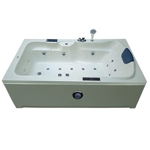 madonna elegant 6 ft fully loaded combi-massage acrylic bathtub with online heater underwater led lights audio system and digital control panel - ivory
