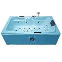 Madonna Elegant 6 ft. Fully Loaded Combi-Massage Bathtub with Online Heater, Underwater LED lights, Audio System and Digital Control Panel - Cyan Blue