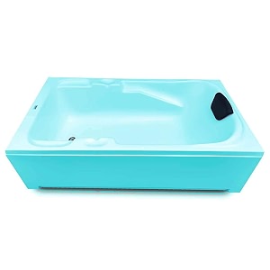 madonna elegant acrylic 6 feet portable bathtub for adults with headrest cyan blue