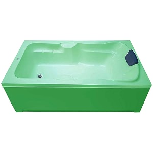 madonna elegant acrylic 6 feet portable bathtub for adults with headrest green