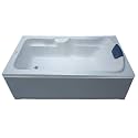 MADONNA Elegant Acrylic 6 Feet Portable Bathtub for Adults (with Headrest) (White)